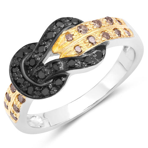 Bids.com 0.32 Carat Genuine Multi Diamond .925 Sterling Silver Ring Rings
