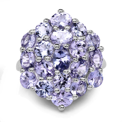 Bids.com 5.28 Carat Genuine Tanzanite .925 Sterling Silver Ring Rings