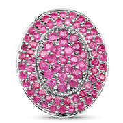 Bids.com 3.11 Carat Genuine Ruby .925 Sterling Silver Ring Rings