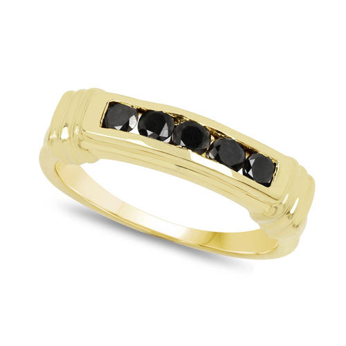 Bids.com 0.50 Carat Genuine Black Diamond .925 Sterling Silver Ring Rings