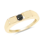 Bids.com 0.25 Carat Genuine Black Diamond .925 Sterling Silver Ring Rings