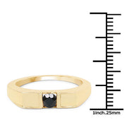Bids.com 0.25 Carat Genuine Black Diamond .925 Sterling Silver Ring Rings
