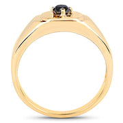 Bids.com 14K Yellow Gold Plated 0.20 Carat Genuine Black Diamond .925 Sterling Silver Ring Rings