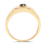 Bids.com 14K Yellow Gold Plated 0.20 Carat Genuine Blue Diamond .925 Sterling Silver Ring Rings
