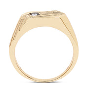 Bids.com 14K Yellow Gold Plated 0.12 Carat Genuine Black Diamond .925 Sterling Silver Ring Rings