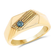 Bids.com 0.12 Carat Genuine Blue Diamond .925 Sterling Silver Ring Rings