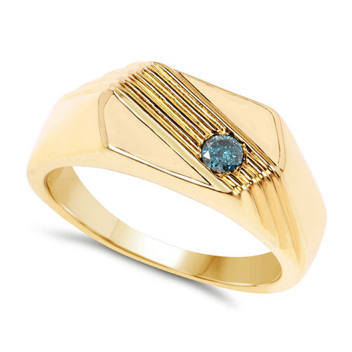 Bids.com 0.12 Carat Genuine Blue Diamond .925 Sterling Silver Ring Rings