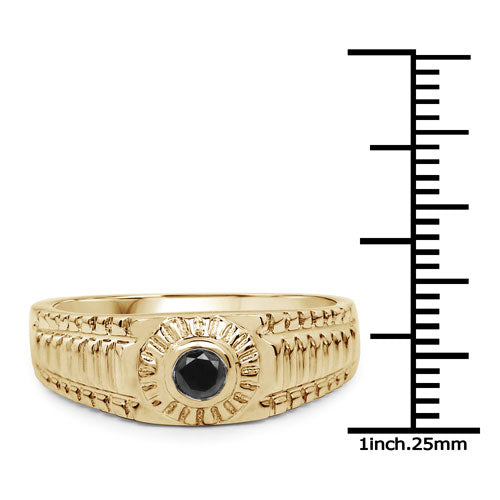 Bids.com 0.20 Carat Genuine Black Diamond .925 Sterling Silver Ring Rings