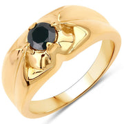 Bids.com 0.50 Carat Genuine Black Diamond .925 Sterling Silver Ring Rings
