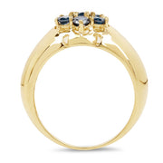 Bids.com 14K Yellow Gold Plated 0.98 Carat Genuine Blue Diamond .925 Sterling Silver Ring Rings