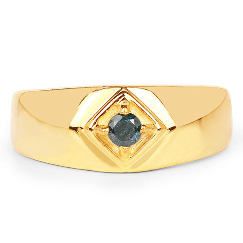 Bids.com 0.12 Carat Genuine Blue Diamond .925 Sterling Silver Ring Rings