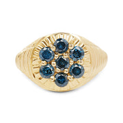 Bids.com 14K Yellow Gold Plated 1.40 Carat Genuine Blue Diamond .925 Sterling Silver Ring Rings