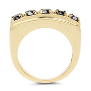 Bids.com 14K Yellow Gold Plated 1.25 Carat Genuine Black Diamond .925 Sterling Silver Ring Rings