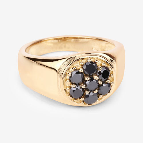 Bids.com 0.91 Carat Genuine Black Diamond .925 Sterling Silver Ring Rings