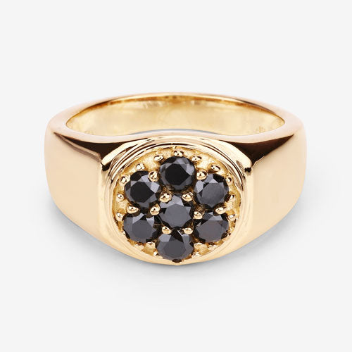 Bids.com 0.91 Carat Genuine Black Diamond .925 Sterling Silver Ring Rings