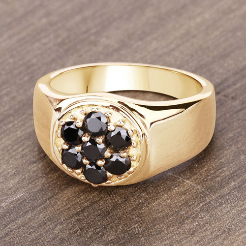 Bids.com 0.91 Carat Genuine Black Diamond .925 Sterling Silver Ring Rings
