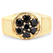Bids.com 0.91 Carat Genuine Black Diamond .925 Sterling Silver Ring Rings