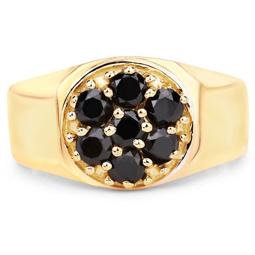 Bids.com 0.91 Carat Genuine Black Diamond .925 Sterling Silver Ring Rings