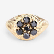 Bids.com 0.91 Carat Genuine Black Diamond .925 Sterling Silver Ring Rings