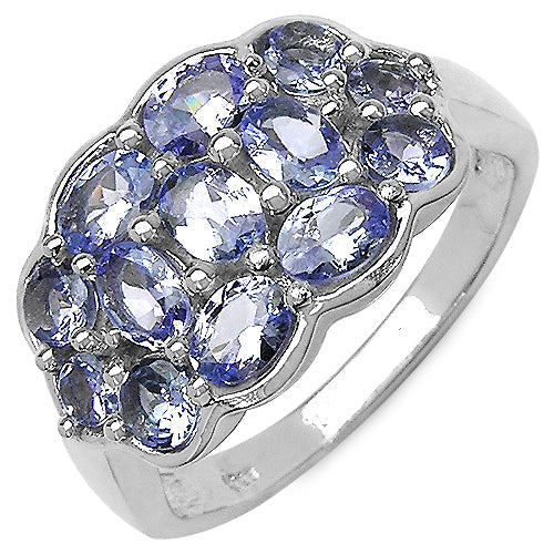 Bids.com 1.73 Carat Genuine Tanzanite .925 Sterling Silver Ring Rings