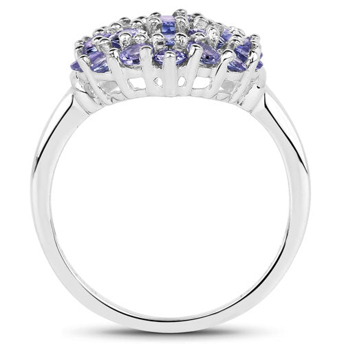Bids.com 2.31 Carat Genuine Tanzanite .925 Sterling Silver Ring Rings
