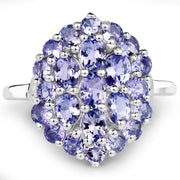 Bids.com 2.31 Carat Genuine Tanzanite .925 Sterling Silver Ring Rings