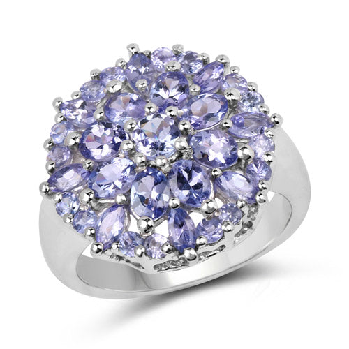 Bids.com 2.79 Carat Genuine Tanzanite .925 Sterling Silver Ring Rings