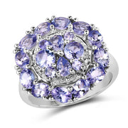 Bids.com 2.92 Carat Genuine Tanzanite .925 Sterling Silver Ring Rings