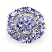 Bids.com 2.92 Carat Genuine Tanzanite .925 Sterling Silver Ring Rings