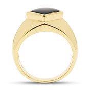 Bids.com 14K Yellow Gold Plated 2.00 Carat Genuine Black Onyx .925 Sterling Silver Ring Rings