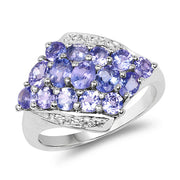 Bids.com 1.85 Carat Genuine Tanzanite .925 Sterling Silver Ring Rings