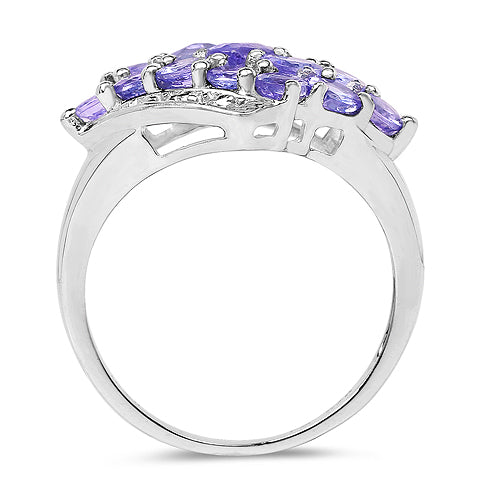 Bids.com 1.85 Carat Genuine Tanzanite .925 Sterling Silver Ring Rings