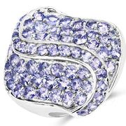 Bids.com 3.65 Carat Genuine Tanzanite .925 Sterling Silver Ring Rings