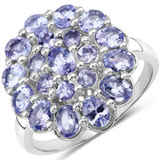 Bids.com 2.70 Carat Genuine Tanzanite .925 Sterling Silver Ring Rings