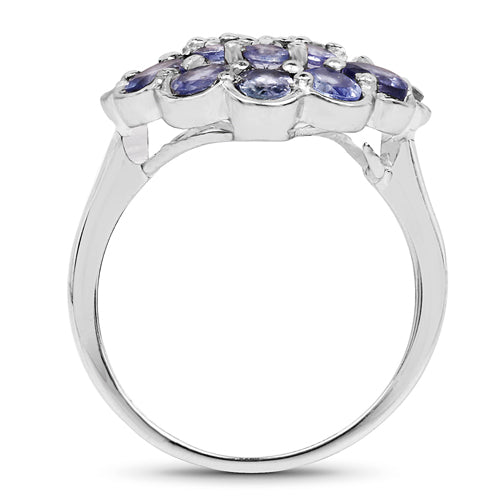 Bids.com 2.70 Carat Genuine Tanzanite .925 Sterling Silver Ring Rings