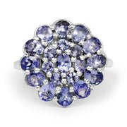 Bids.com 2.70 Carat Genuine Tanzanite .925 Sterling Silver Ring Rings