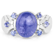 Bids.com 3.76 Carat Genuine Tanzanite .925 Sterling Silver Ring Rings