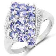 Bids.com 1.85 Carat Genuine Tanzanite .925 Sterling Silver Ring Rings