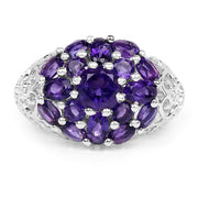 Bids.com 3.29 Carat Genuine Amethyst .925 Sterling Silver Ring Rings