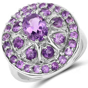 Bids.com 2.67 Carat Genuine Amethyst .925 Sterling Silver Ring Rings
