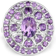 Bids.com 2.67 Carat Genuine Amethyst .925 Sterling Silver Ring Rings