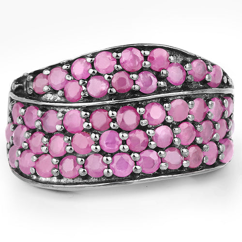 Bids.com 2.33 Carat Genuine Ruby .925 Sterling Silver Ring Rings