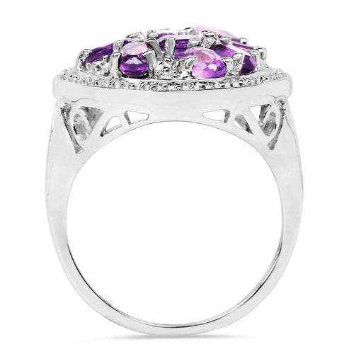 Bids.com 2.76 Carat Genuine Amethyst .925 Sterling Silver Ring Rings