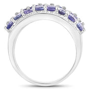 Bids.com 2.59 Carat Genuine Tanzanite .925 Sterling Silver Ring Rings