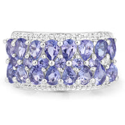 Bids.com 2.59 Carat Genuine Tanzanite .925 Sterling Silver Ring Rings