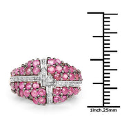 Bids.com 14K Yellow Gold Plated 1.70 Carat Genuine Ruby .925 Sterling Silver Ring Rings