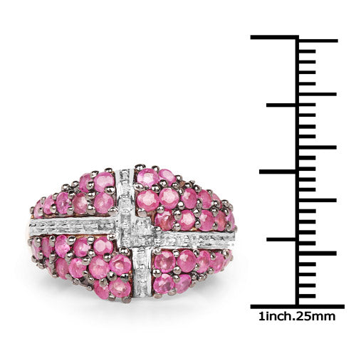 Bids.com 14K Yellow Gold Plated 1.70 Carat Genuine Ruby .925 Sterling Silver Ring Rings