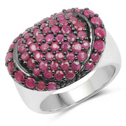 Bids.com 3.35 Carat Genuine Ruby .925 Sterling Silver Ring Rings