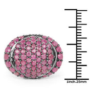 Bids.com 3.35 Carat Genuine Ruby .925 Sterling Silver Ring Rings