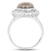 Bids.com 5.43 Carat Genuine Labradorite and White Topaz .925 Sterling Silver Ring Rings